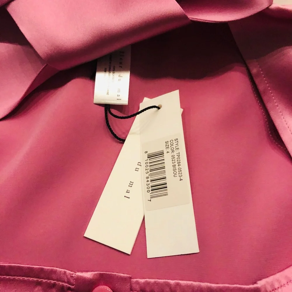 Fleur du Mal pink silk blouse, size 4 - Picture 11 of 11